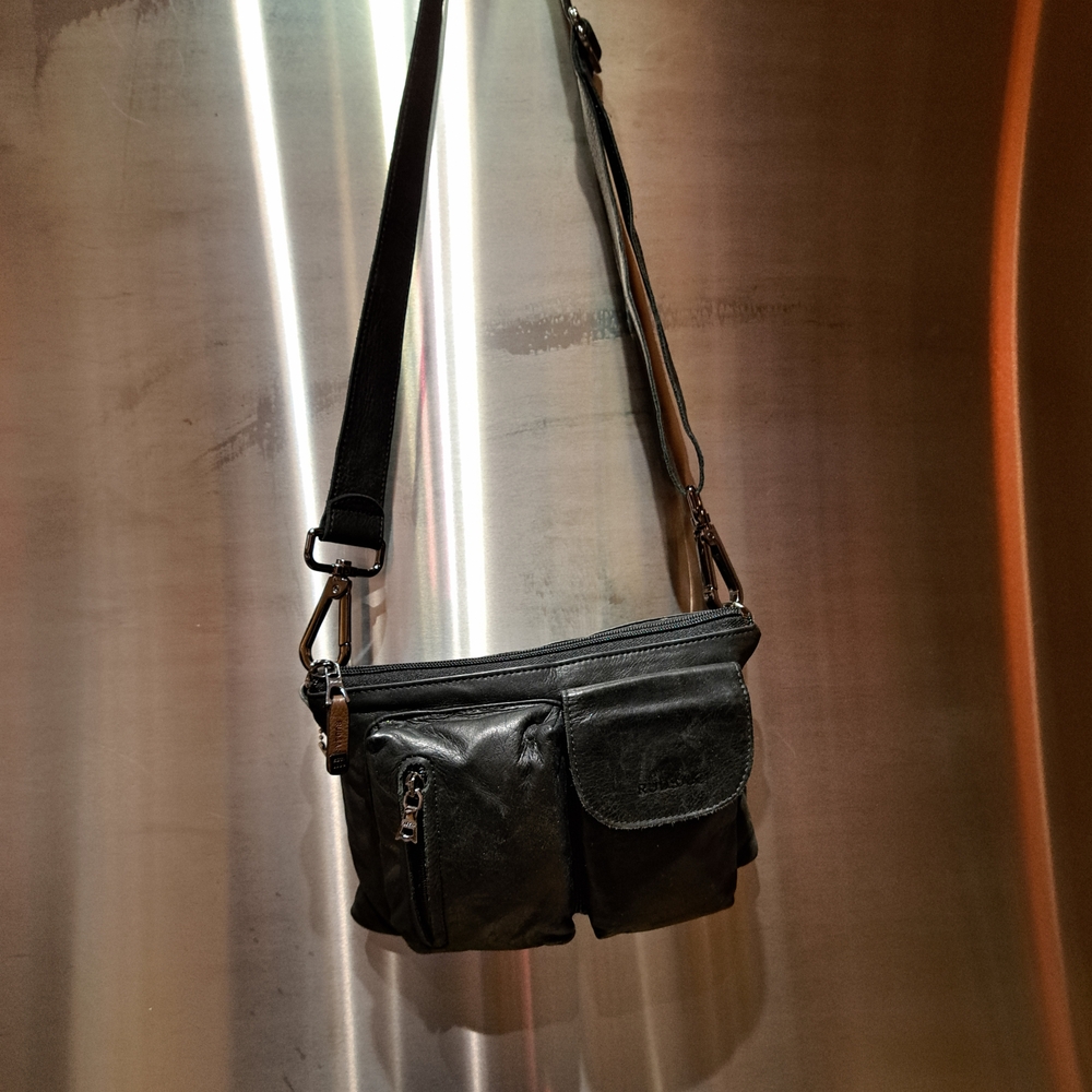 RUDSAK Black Leather Mini Bag